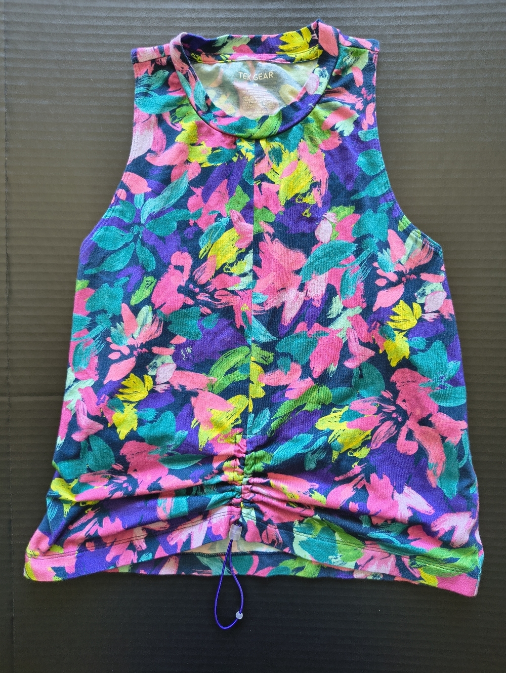 *NEW* TEK GEAR Floral Drawstring Tank
